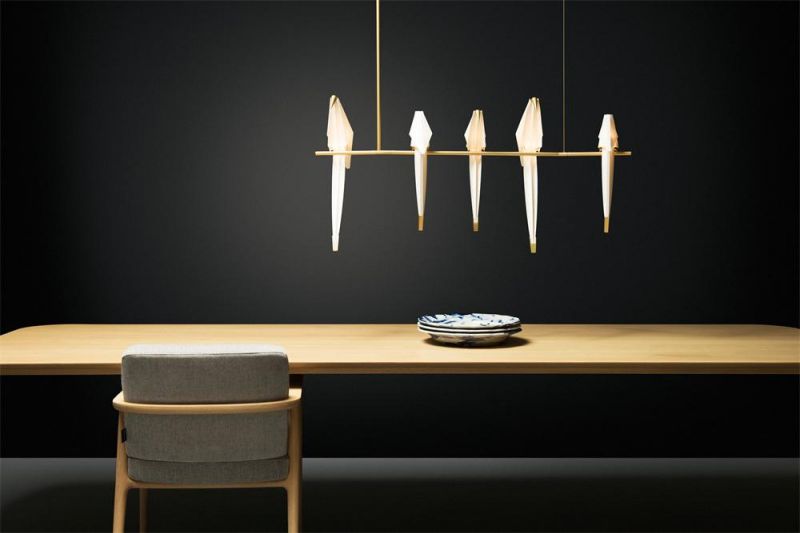 Nordic Simple Paper Crane Shape Home Decorative Design Chandeliers LED Hanging Pendant Light Floor Lights