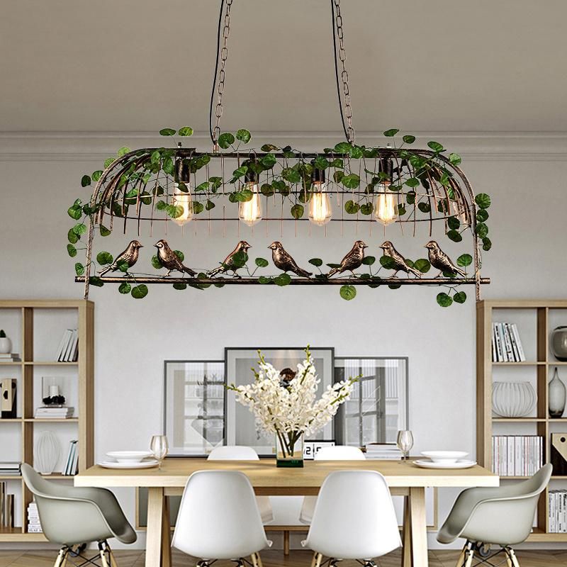 Creative Vintage Plant Pendant Lights Bird Cage Industrial Pendant Lamp (WH-VP-150)