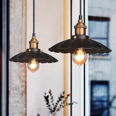 Black Pendant Light with Cord Loft Creative Metal Umbrella Lamp Industrial Plug in Chandelier (WH-VP-59)