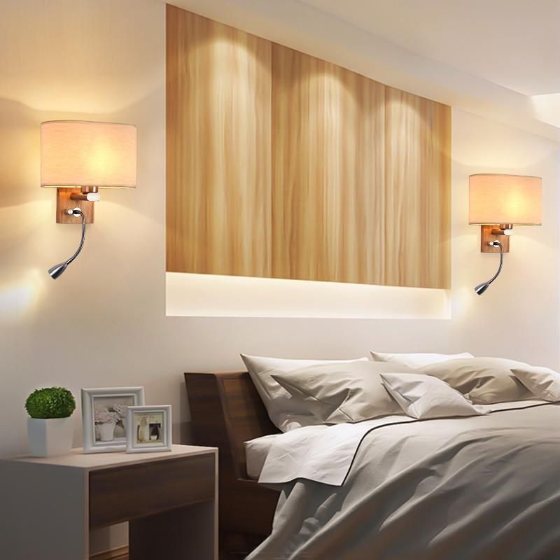 Bedside Lamp Solid Wood Aisle Lamp Simple Study Lamp Light Background Wall Mounted Reading Lamp (WH-OR-44)