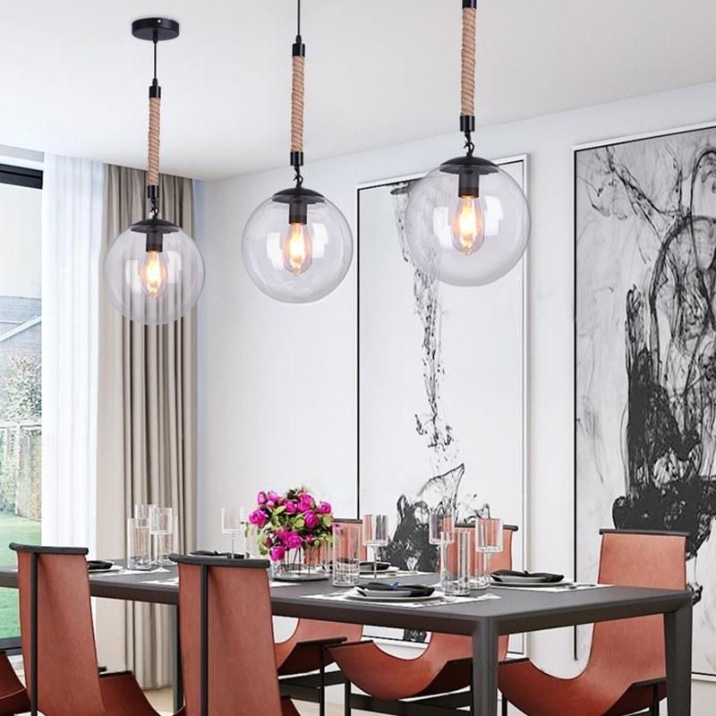 Iron Hemp Rope Pendant Lamp Creative Bar Cafe Balcony Industrial Hanging Lamp (WH-VP-51)