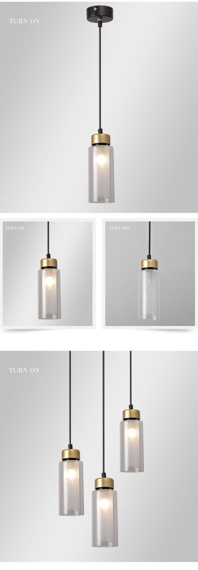 Metal Hotel Vintage Hanging Lamp Nordic Modern LED Glass Lighting Chandeliers Lustre Pendant Light