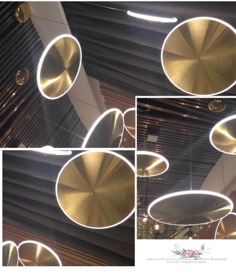 Dlss Designer Gold Stainless Steel Acrlyic Round Flat Pendant Light