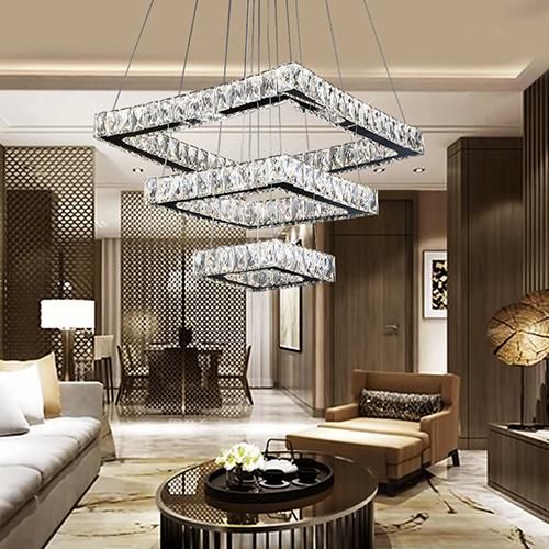 Modern LED Crystal Chandelier Lamp for Island Lighting Fixtures for Dining Living Room