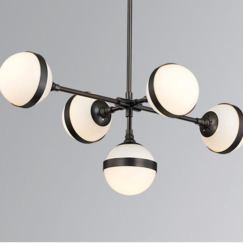 Postmodern Nordic Long Striped Glass Living Room Lamp Dining Room Chandelier