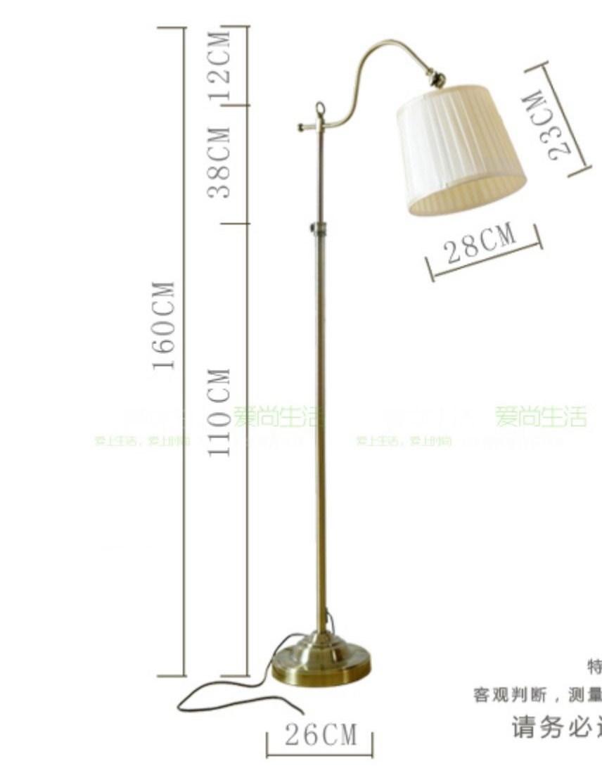 American Floor Lamp Living Room Study Retro Reading Lamp Northern Europe Simple Decoration Bedroom Cloth Bedside Floor Lamp