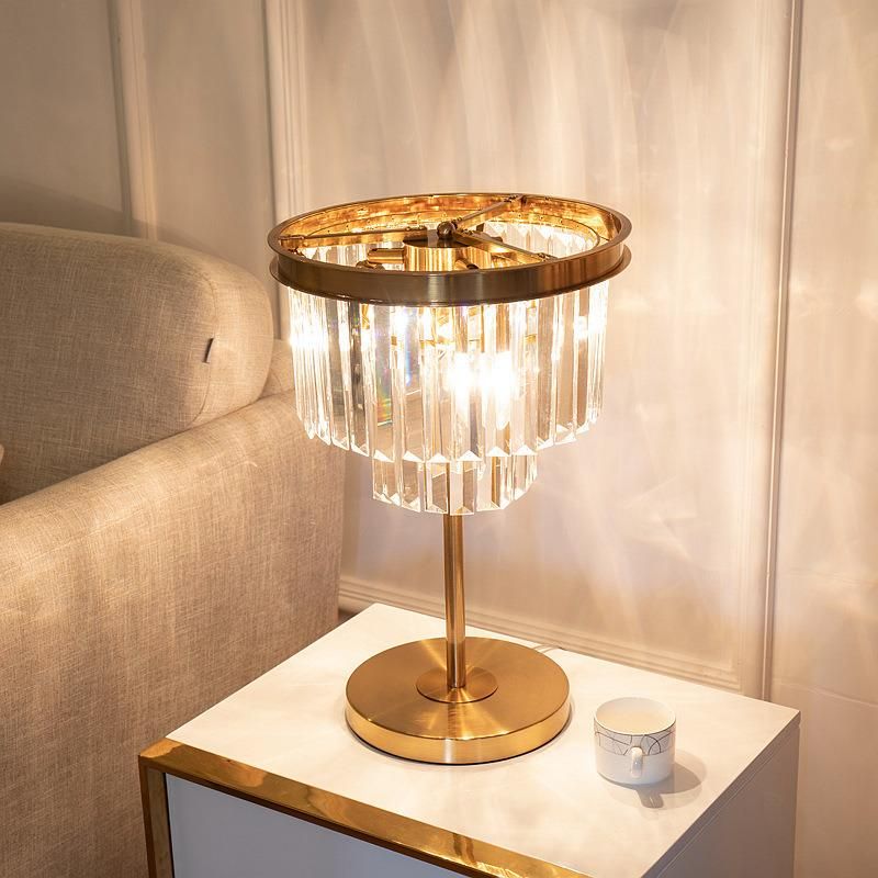 Luxury Villa Home Gold Crystal Table Lamp for Decoration