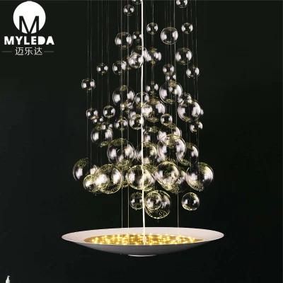 Custom Made Glass Pendant Lamp for Hotel Lobby