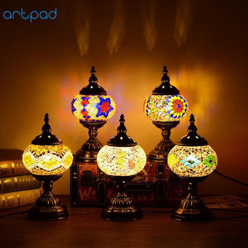 Coffee Bar Living Room Bedside Indoor Handmade Glass Lighting Turkish Desk Lamp (WH-VTB-02)