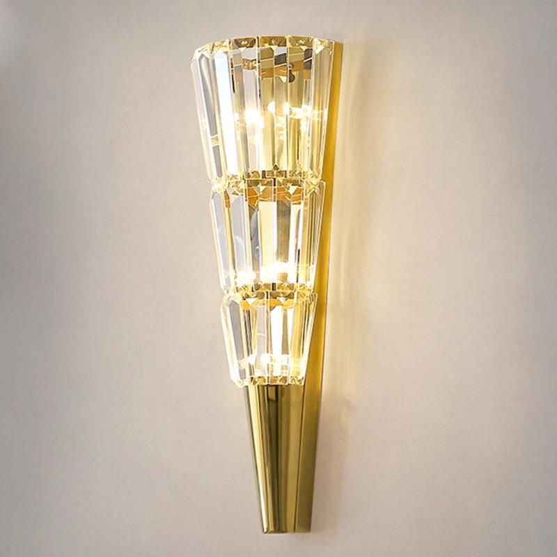 Simple Postmodern Light Luxury Crystal Wall Lamp Hotel Lobby Villa Club Hall Living Room Background Wall Lamp
