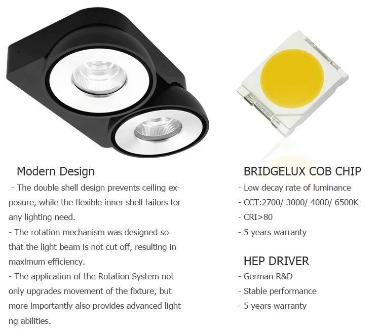 Imade High Brightness High Lumen LED Ceiling Light for Office Hotel Project Residential Surface Mounted COB Downlight