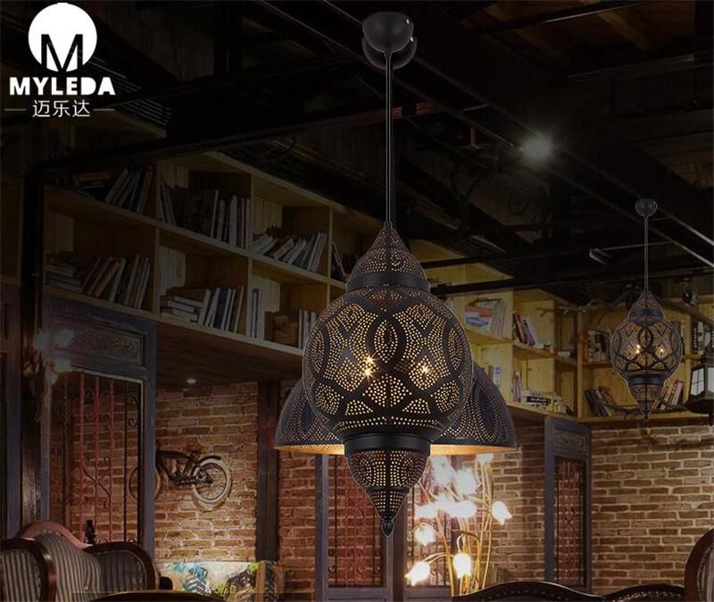 Moroccan Decorative Vintage Antique Brass Cage Pendant Light