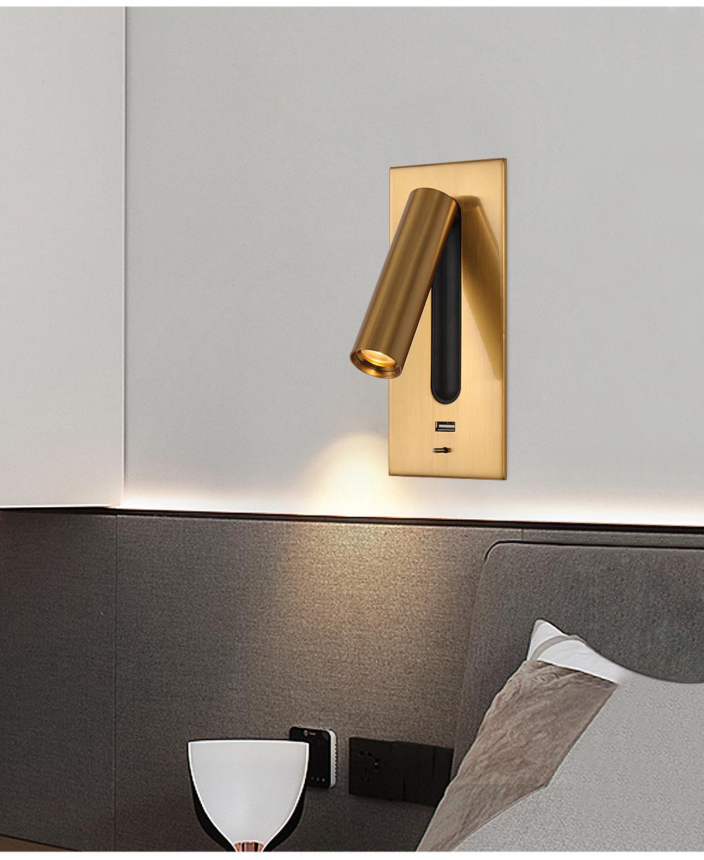 Modern Wall Lamps for Bedroom Study Living Balcony Room Acrylic Home Deco Phone USB Charger Wall Sconce LED Lights