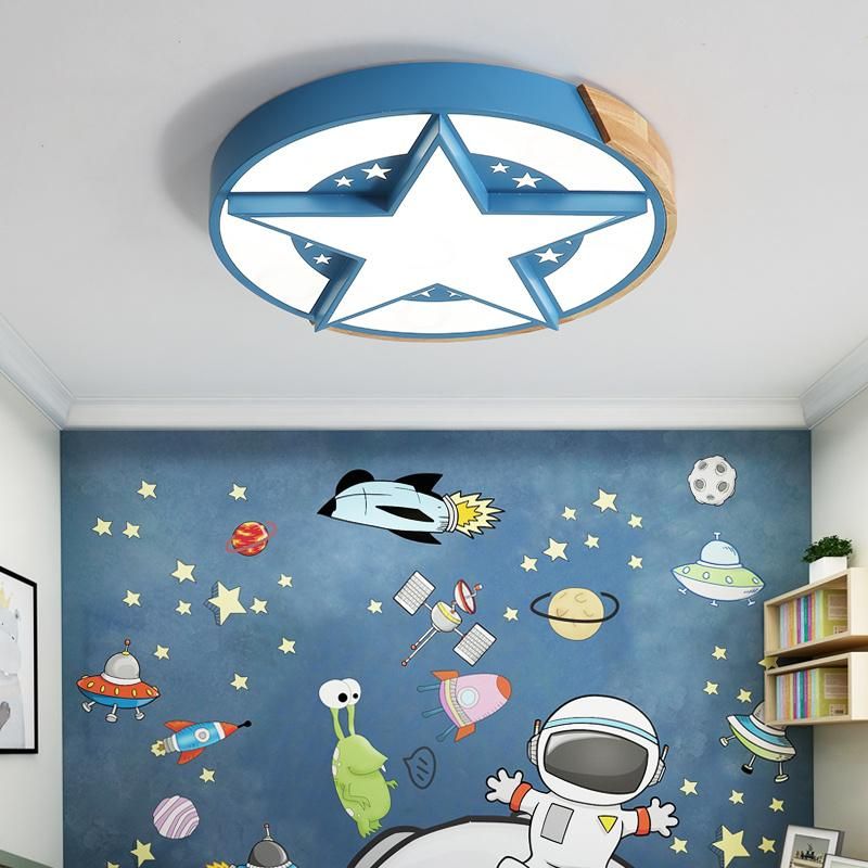 Modern Flush Mount Ceiling Light Boy Room Kids Room Stars Chandelier (WH-MA-173)