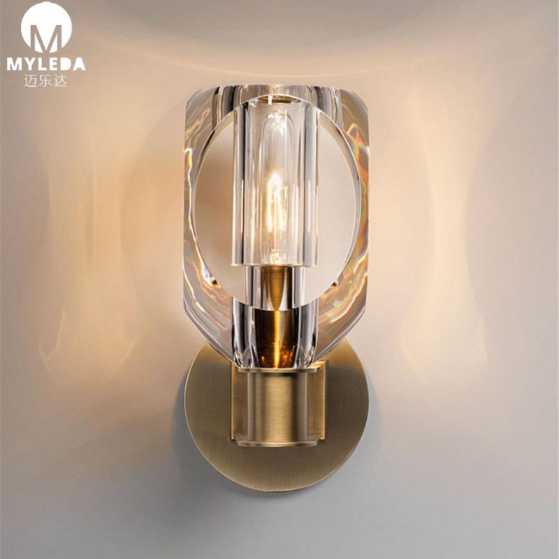 Antique Brass Clear Glass Home Lighting for Walls