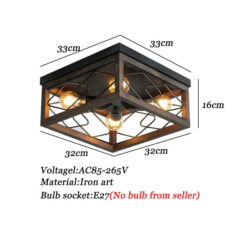 American Retro 4-Head Ceiling Lamp Imitation Wood Art Industrial Ceiling Lights (WH-LA-32)