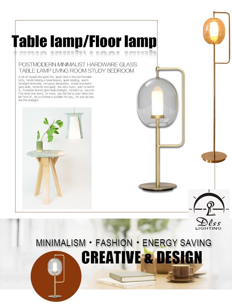 Modern Decorating Bedroom Indoor LED Glass Reading Table Lamp