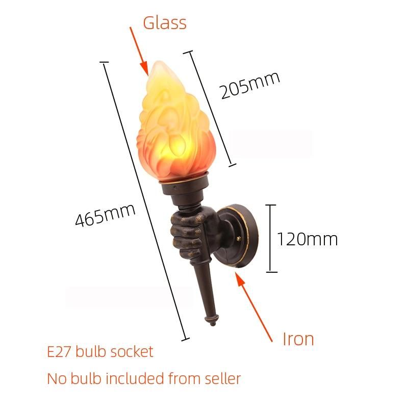 Garden Yard Porch Living Room Bedroom Corridor Wall Sconces Restaurant Cafe Creative Torch Hand Wall Lamp (WH-VR-52)