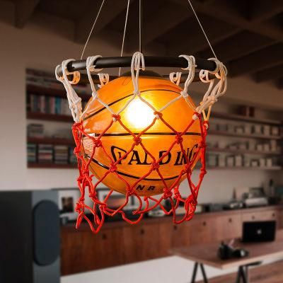 Vintage Pendant Lamp Restaurant Bar Cafe Lamp Creative Children&prime;s Basketball Pendant Light (WH-MA-170)
