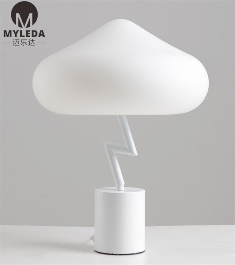 Mashroom Glass Golden Metal Hotel Modern Desk Table Lamp Light