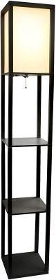Simple Designs Home Etagere Organizer Linen Shade Floor Lamp