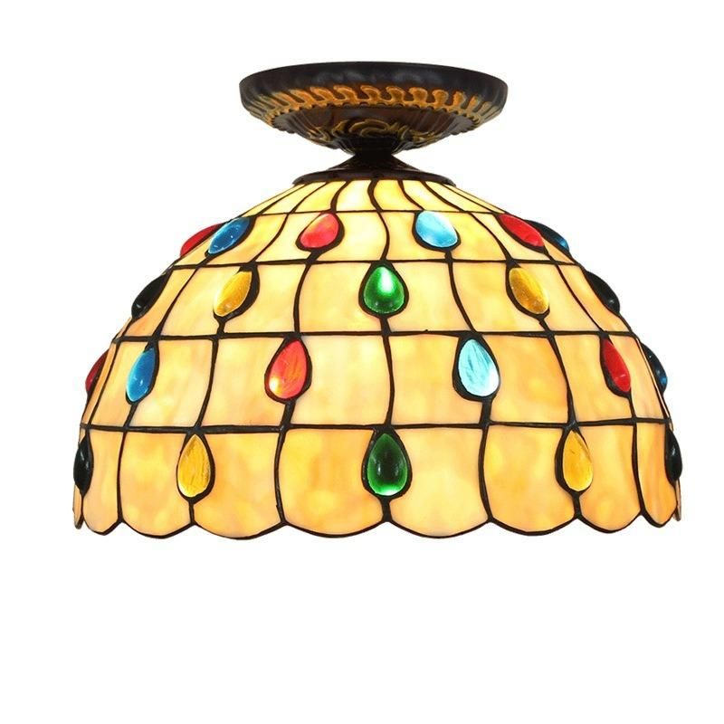 30cm European Tiffany Colored Glass Restaurant Bedroom Aisle Living Room Light (WH-TA-19)