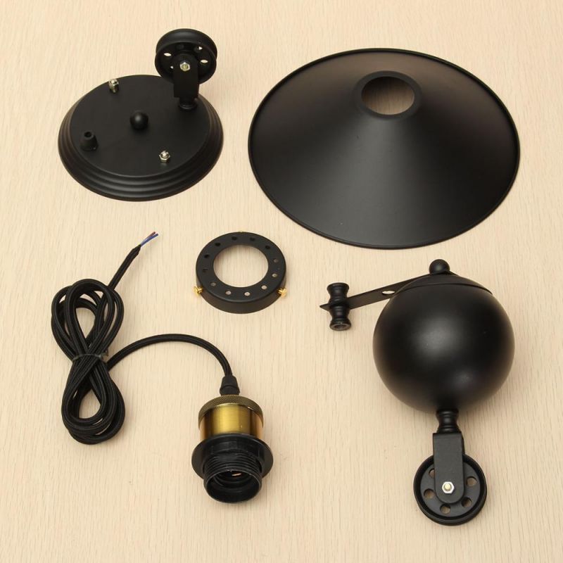 Black Rustic Lamp Pulley Pendant Lights Dining Room Bedroom Kitchen Island Pendant Lamp (WH-VP-127)