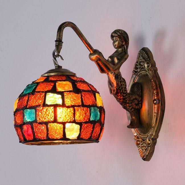 Mediterranean Style Art Deco Turkish Mosaic Wall Lamp Stained Glass Retro Vintage Wall Mounted Bracket Light (WH-VR-112)