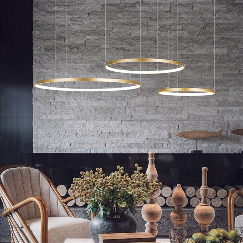 Wholesale Round Rings Acrylic LED Hanging Pendant Light for Home