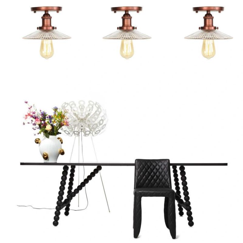 American Country Lamp Fixtures Porch Living Room Glass Industrial Decor Vintage Ceiling Lamps (WH-LA-40)
