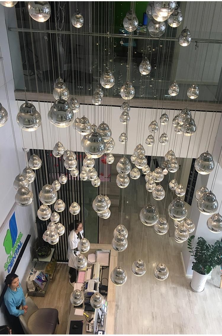 Creative Petal Lamp Decorative Exhibition Hall Commercial Hotel Custom Luxury Glass LED Chandelier