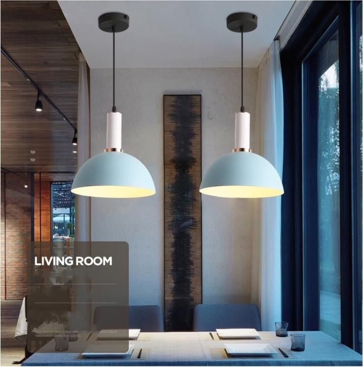 Hot Selling Wholesale Modern Minimalist LED 9W Chandelier Macaron Color Restaurant Cafe Light