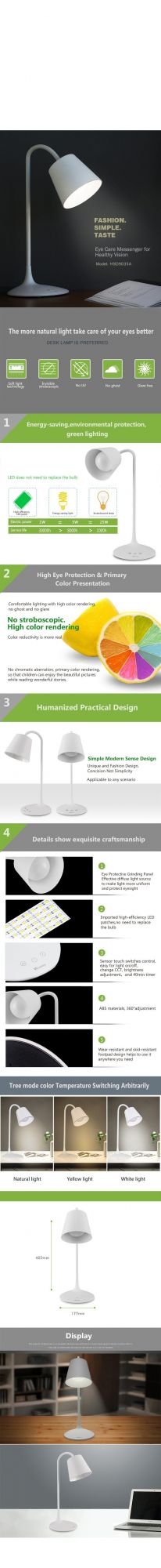 LED Rechargeable Desk Lamp Study Lamp Beside Reading Lamp Classic Design Dimmable