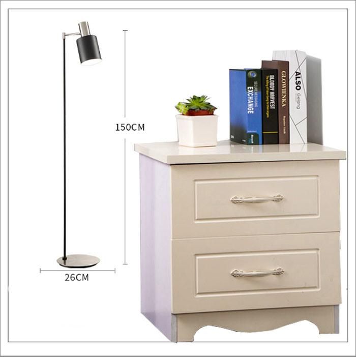 Ce/UL Matt Nickel and Black Modern Indoor Standing Light Floor Lamp for Bedroom / Living Room