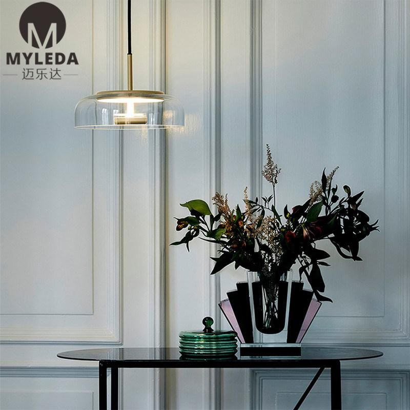 Hotel Modern Transparent Glass Table Desk Lamp for Hotel Project