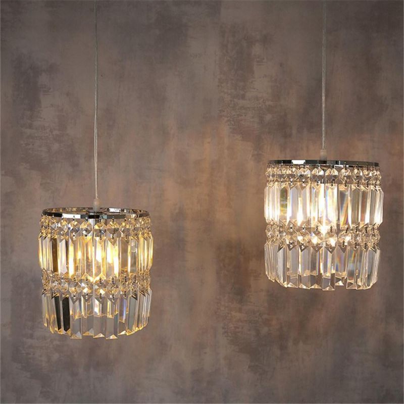 American-Style Luxury Crystal Restaurant Pendant Lights Modern Minimalist Creative Dining Room Kitchen Hanging Lights Fixtures