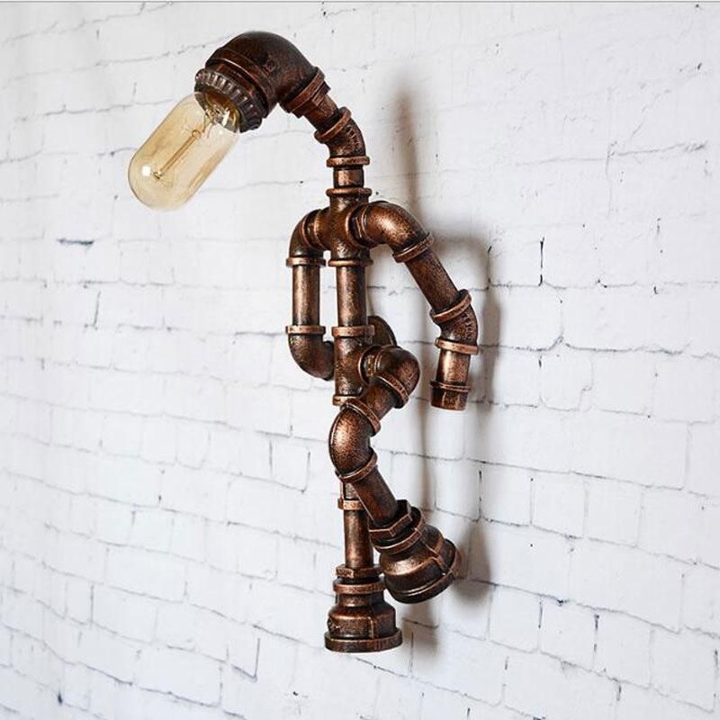 Creative Personality Robot Wall Lamp Industry Wind Pipe Loft Wall Light (WH-VR-30)