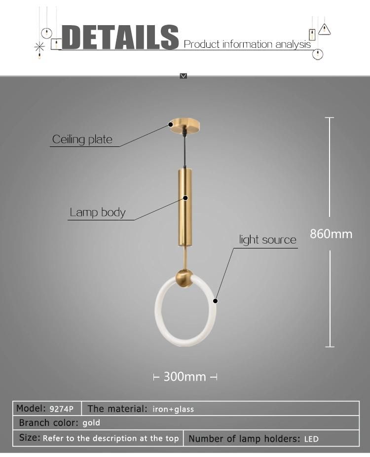 High Quality Hotel Decorative Lighting Iron Glass Pendant Lamp
