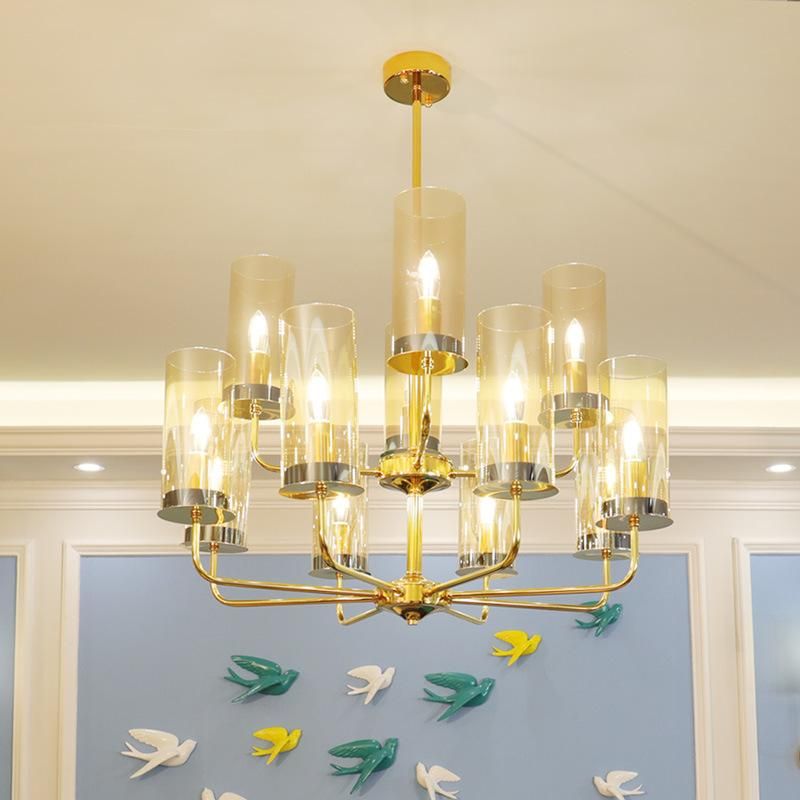 Crystal Pendant Lights for Indoor Home Lighting Gold Color Chandelierr (WH-AP-104)