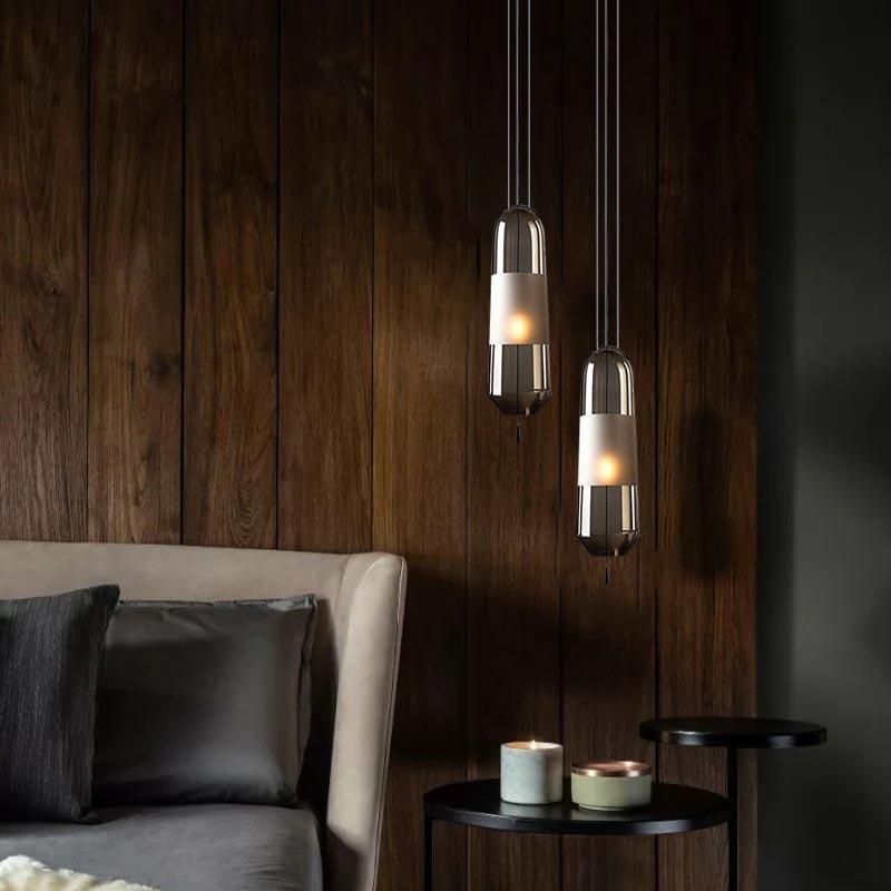 Postmodern Restaurant Glass Chandelier Hotel Bedroom Lamp Bar Household Pendant Light