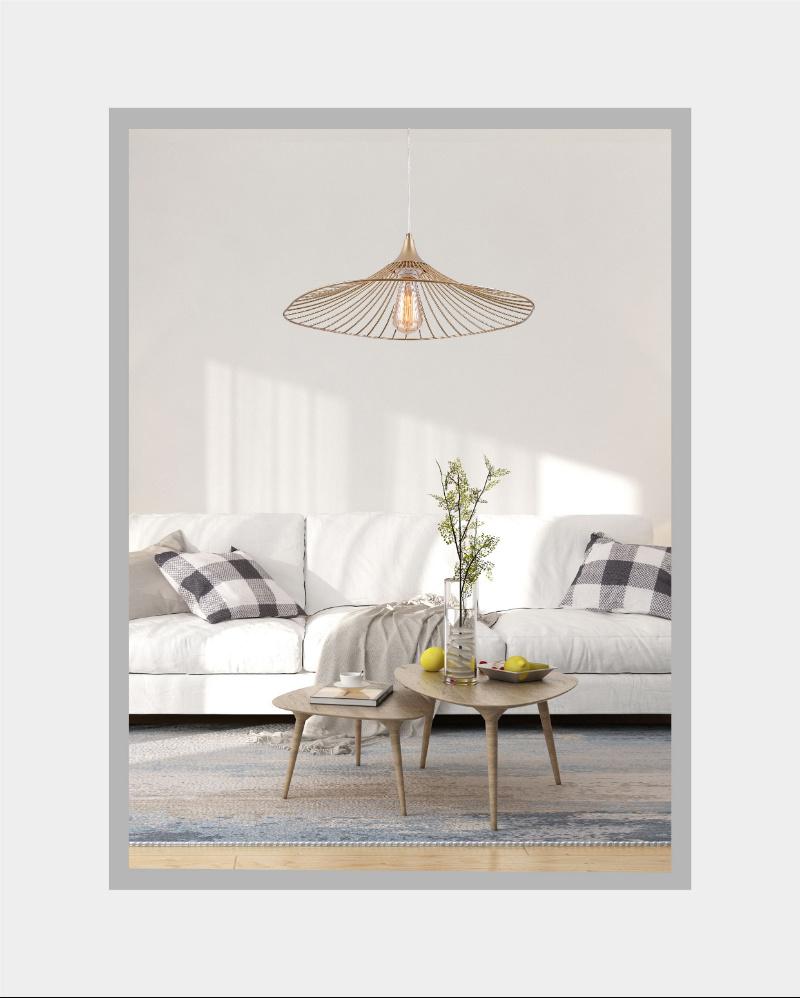 Fan Shape hanging Lighting Special Golden Copper Metal pendant Lamp