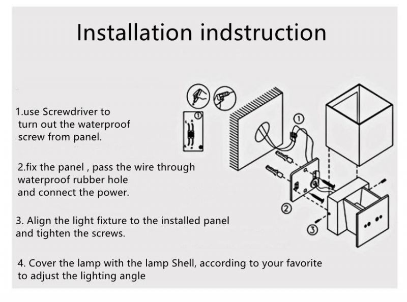 IP64 Waterproof Dimmer LED Wall Lamp for Indoor Outdoor