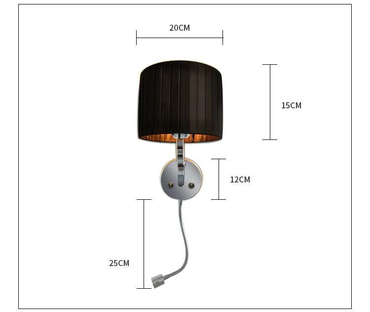 Modern Fabric Chrome Wall Lamp for Reading Home Bedroom Living Room