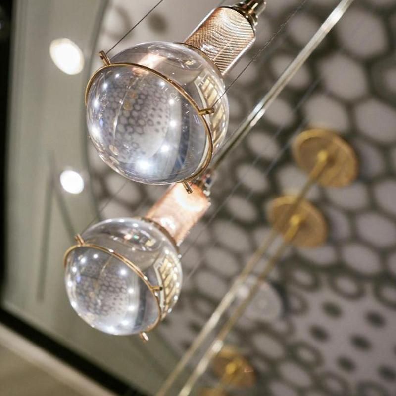 Creative Light Bulb Crystal Chandelier Industrial Style Pendant Lamp Light