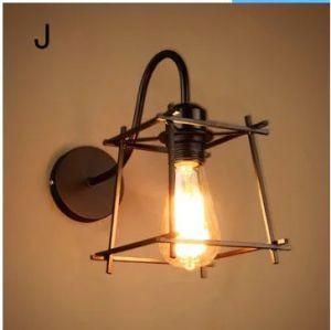 Black Iron Cage Wall Bracket Light for Living Room