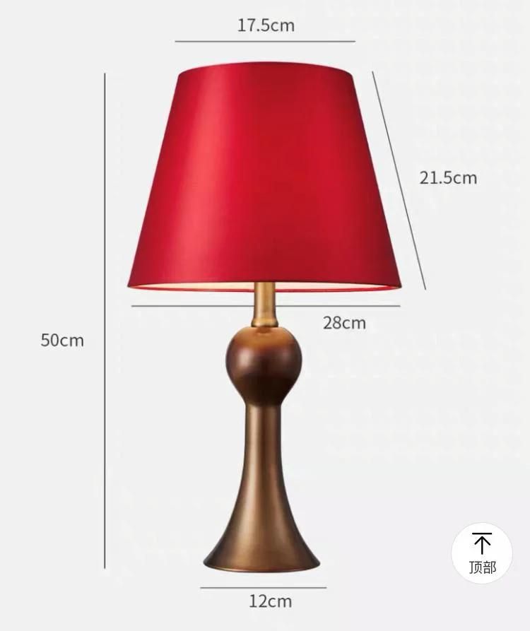 Lamp Bedroom American Style Retro Luxury Romantic Warm Wedding Room Bed Head Bright Red Wedding Table Lamp Pair