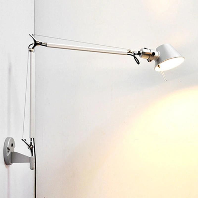 Black White Color Long Swing Arm Adjustable Aluminum Sconces Lamp Sliver Wall Lights (WH-OR-02)
