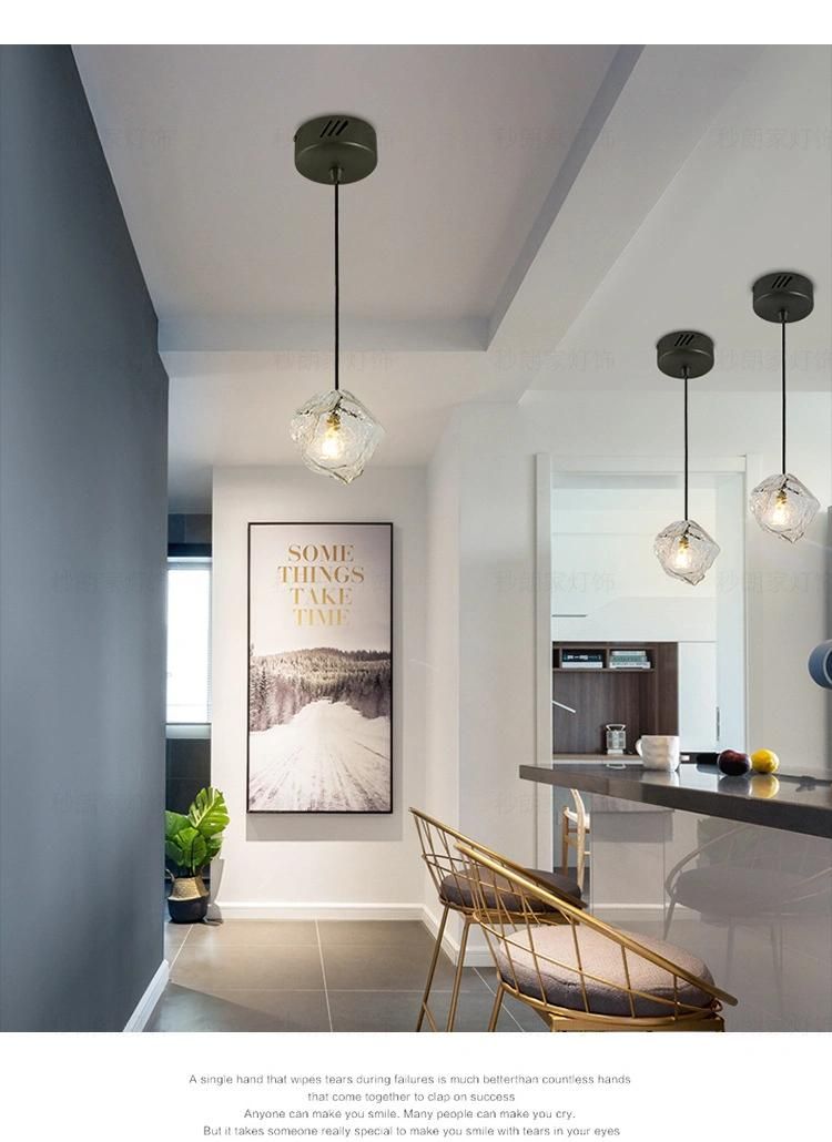 Modern LED Pendant Lamp Living Dining Room Bedroom Decoration Glass Stone Pendant Light (WH-GP-80)