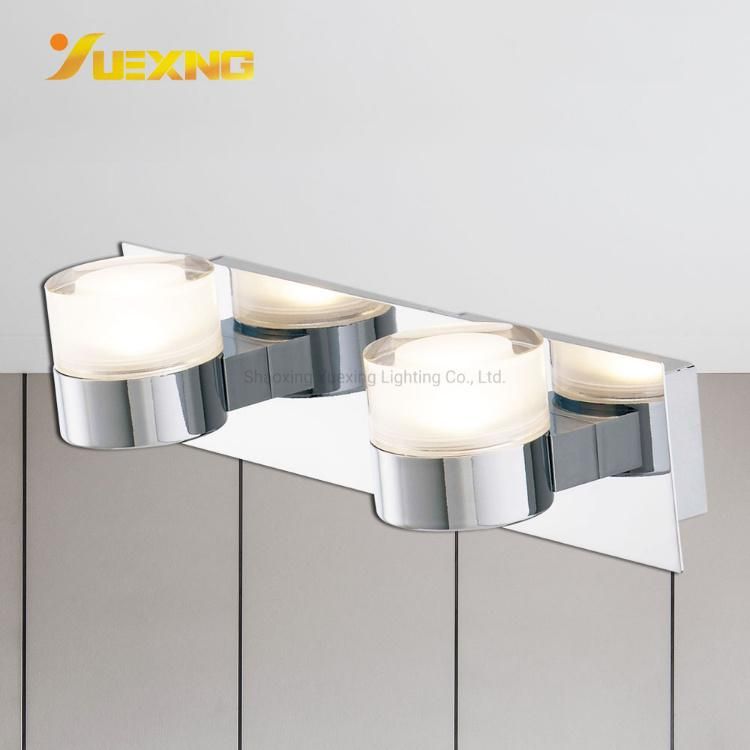 New Design 2 Lights COB 10W 800lm Iron IP44 240V Home Decor Light Chrome Wall Lamp for Bathroom