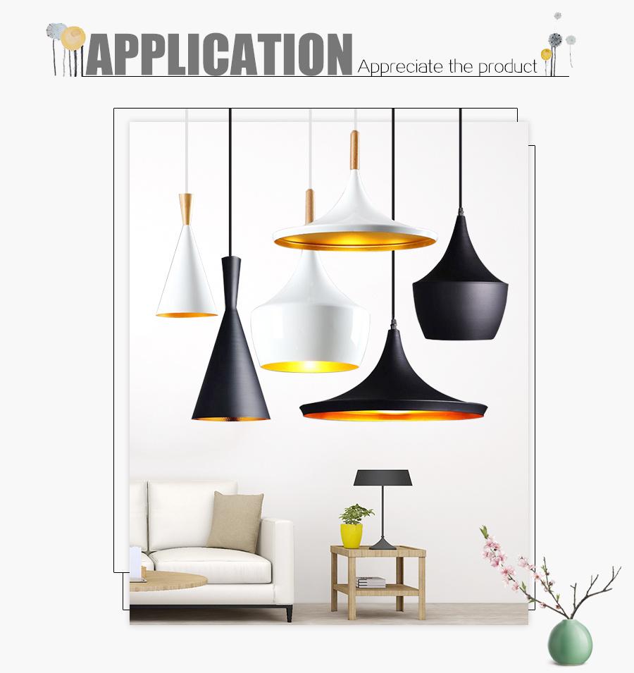 Modern Wood Aluminum Lamp Living Room Pendant Lighting